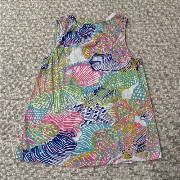 Lilly Pulitzer Essie Tank Top Vibrant Pink, Blue Yellow ,Green Blouse, sz small - Picture 4 of 5